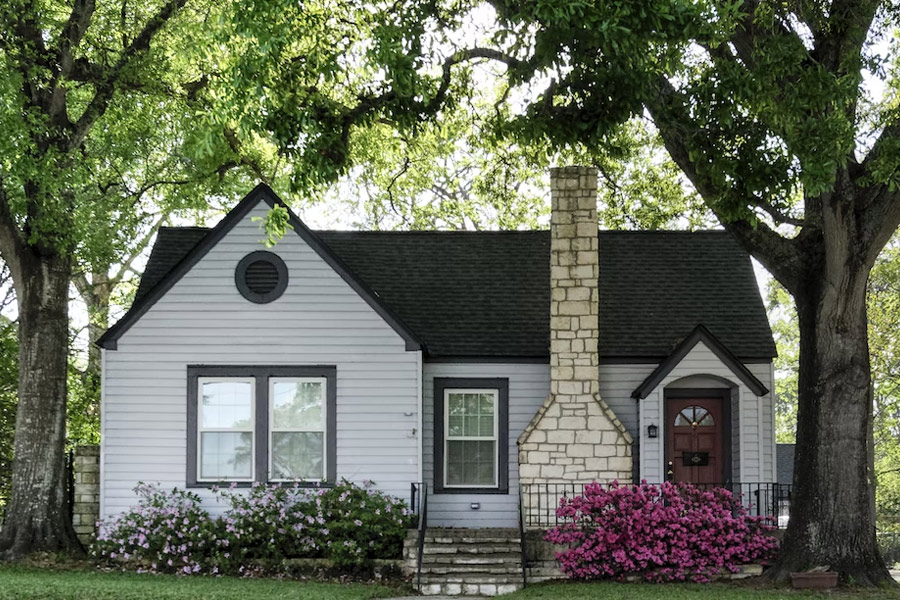 Front view of new home